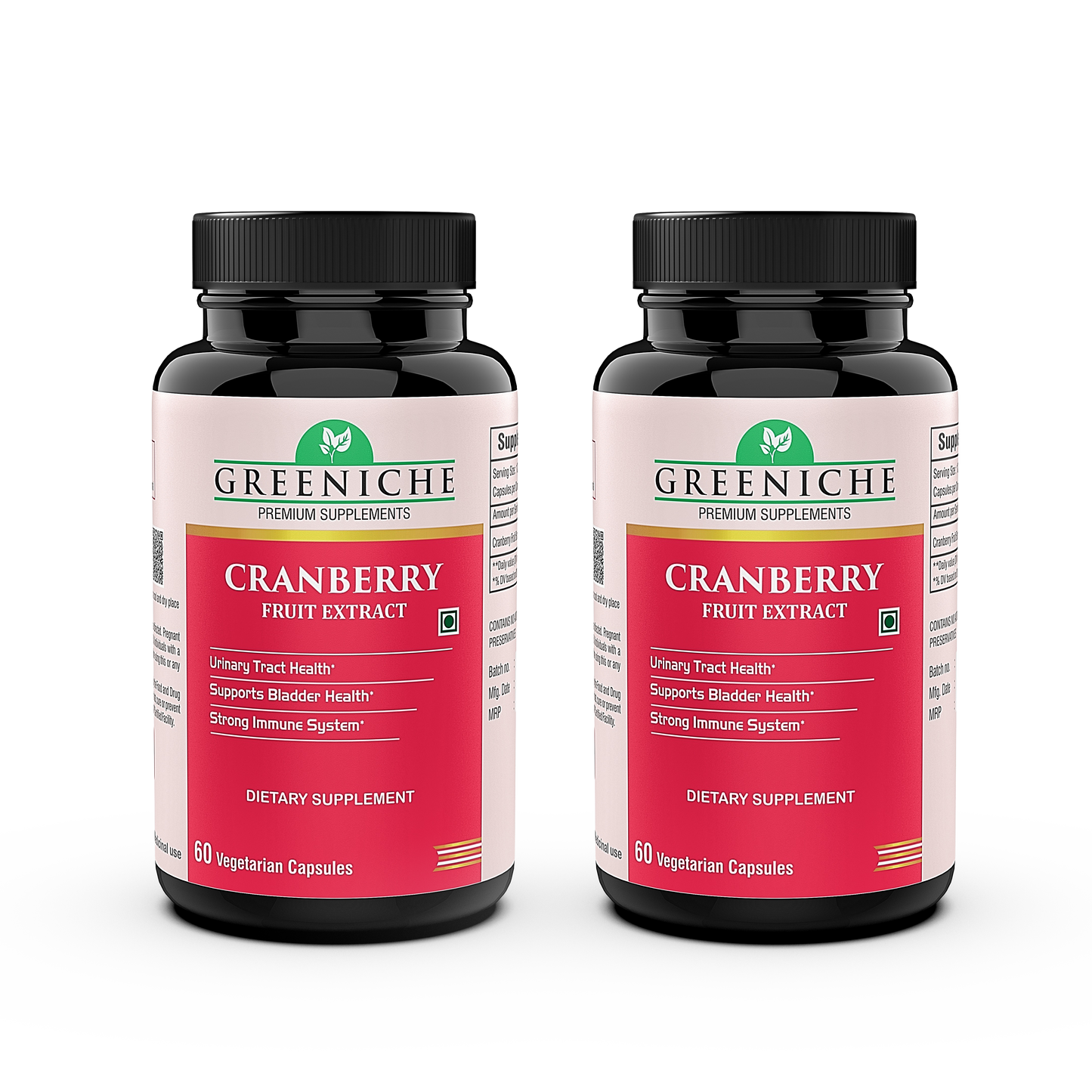 Greeniche Natural Cranberry Extract 500 Mg L Supports Urine Tract Health L Bladder Health L Support UTI Prevention