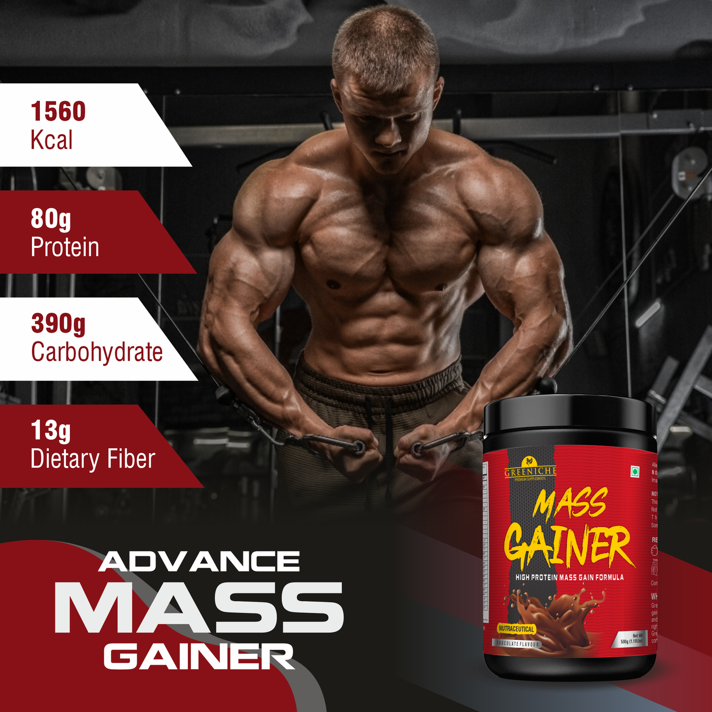Greeniche Muscle Grow + Mass Gainer Combo – Ultimate Pack for Strength & Recovery