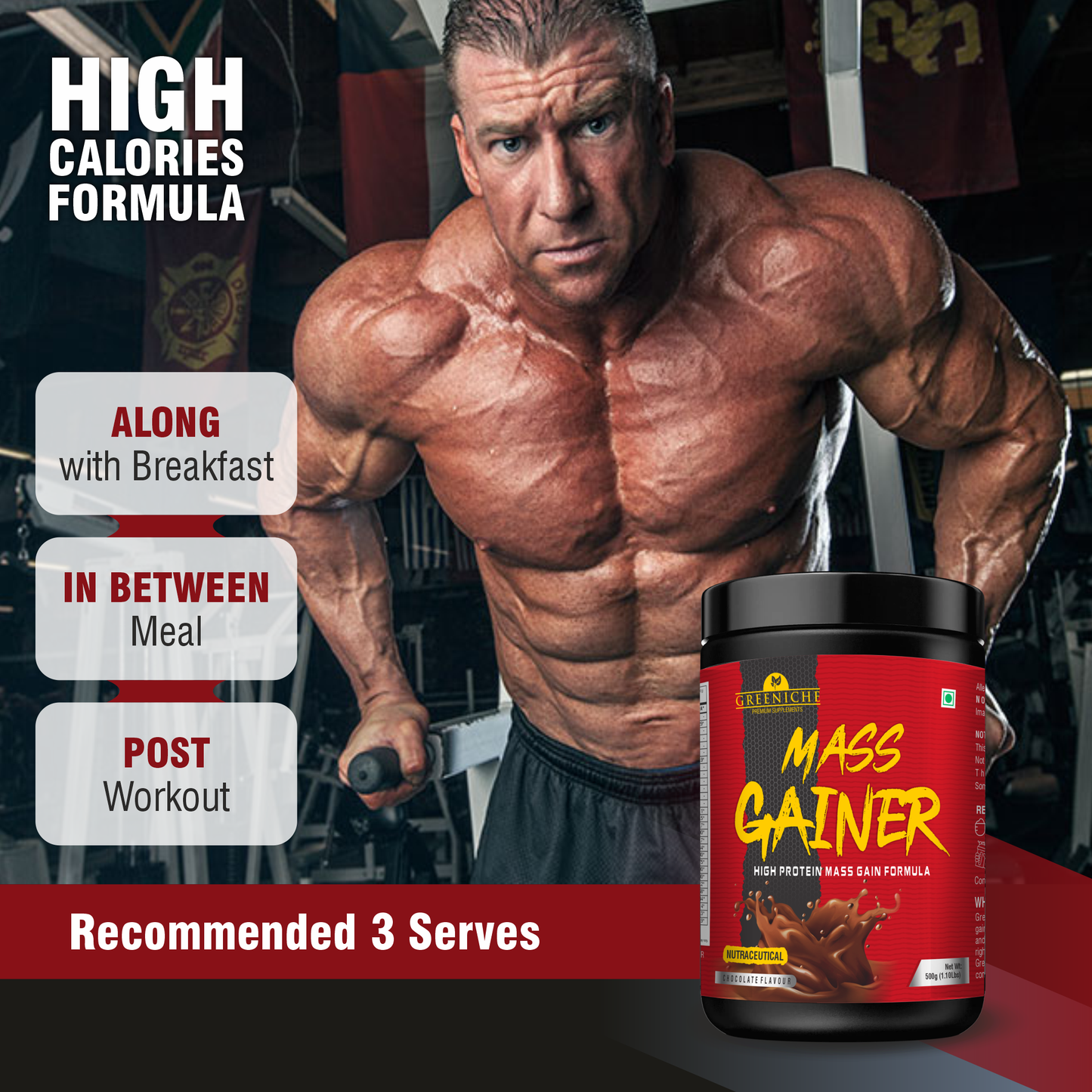 Greeniche Muscle Grow + Mass Gainer Combo – Ultimate Pack for Strength & Recovery