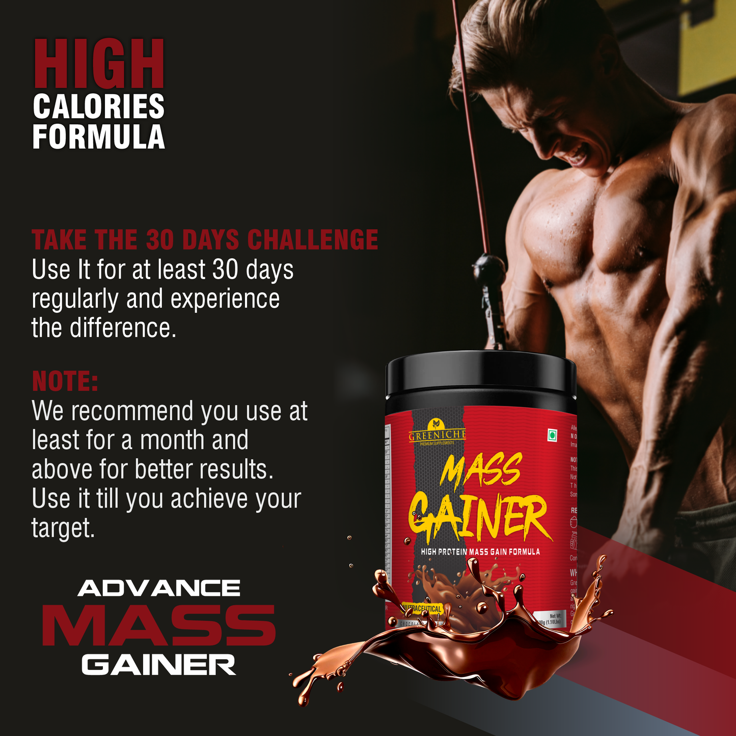 Greeniche Muscle Grow + Mass Gainer Combo – Ultimate Pack for Strength & Recovery