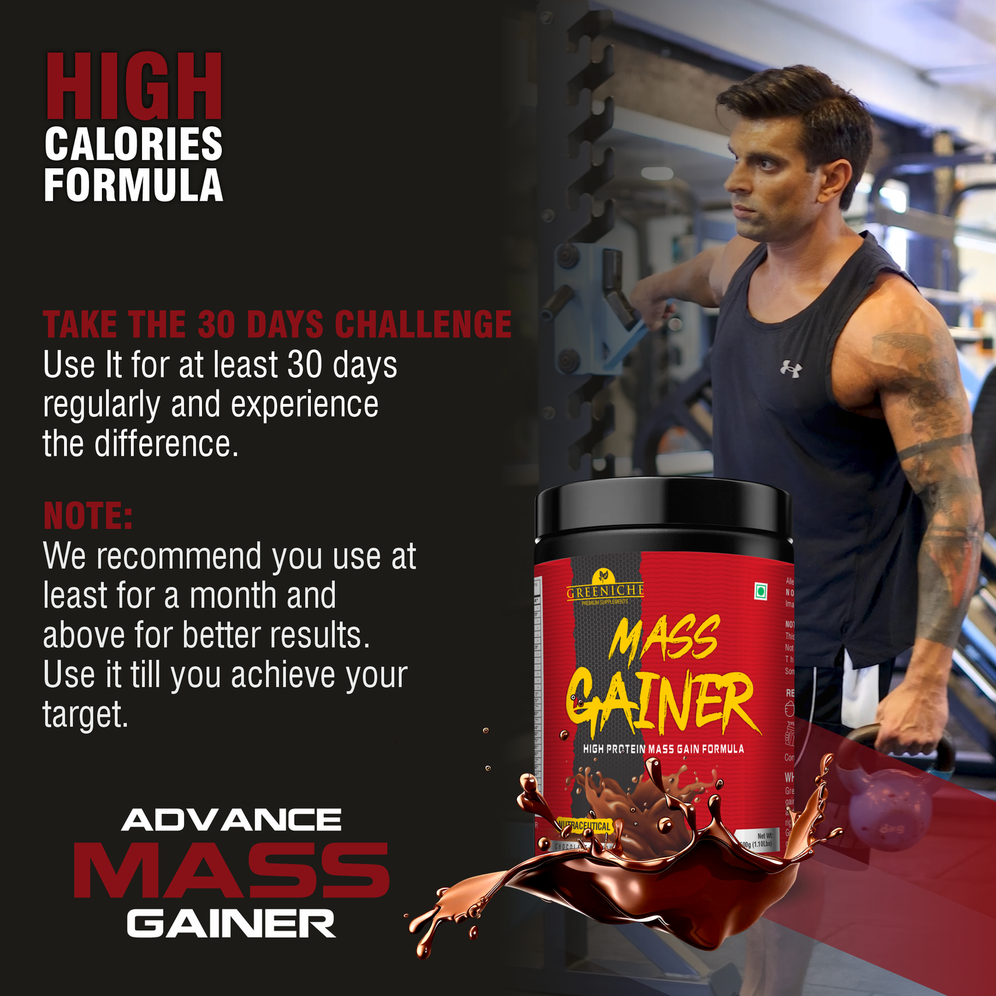 Greeniche Muscle Grow + Mass Gainer Combo – Ultimate Pack for Strength & Recovery
