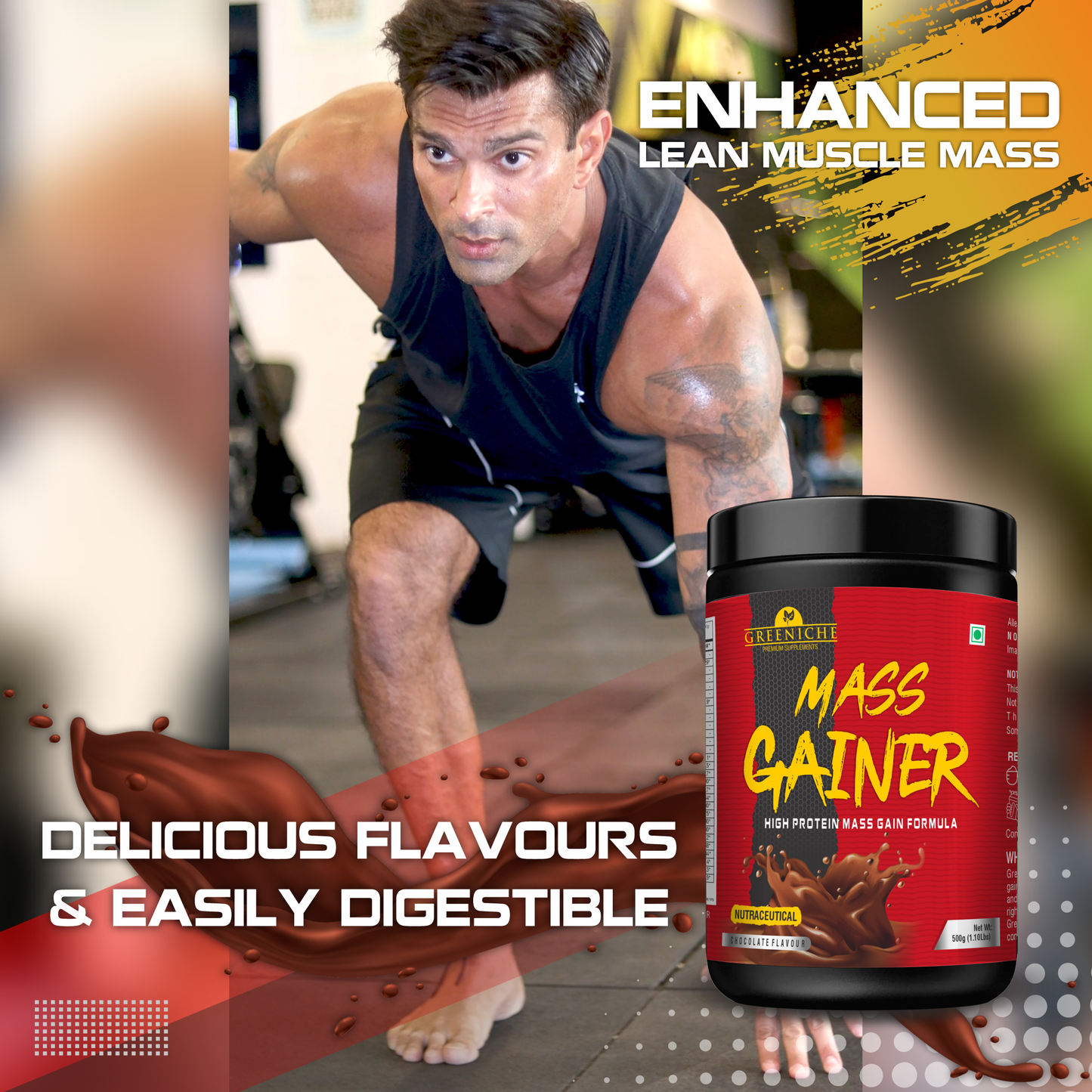 Greeniche Muscle Grow + Mass Gainer Combo – Ultimate Pack for Strength & Recovery
