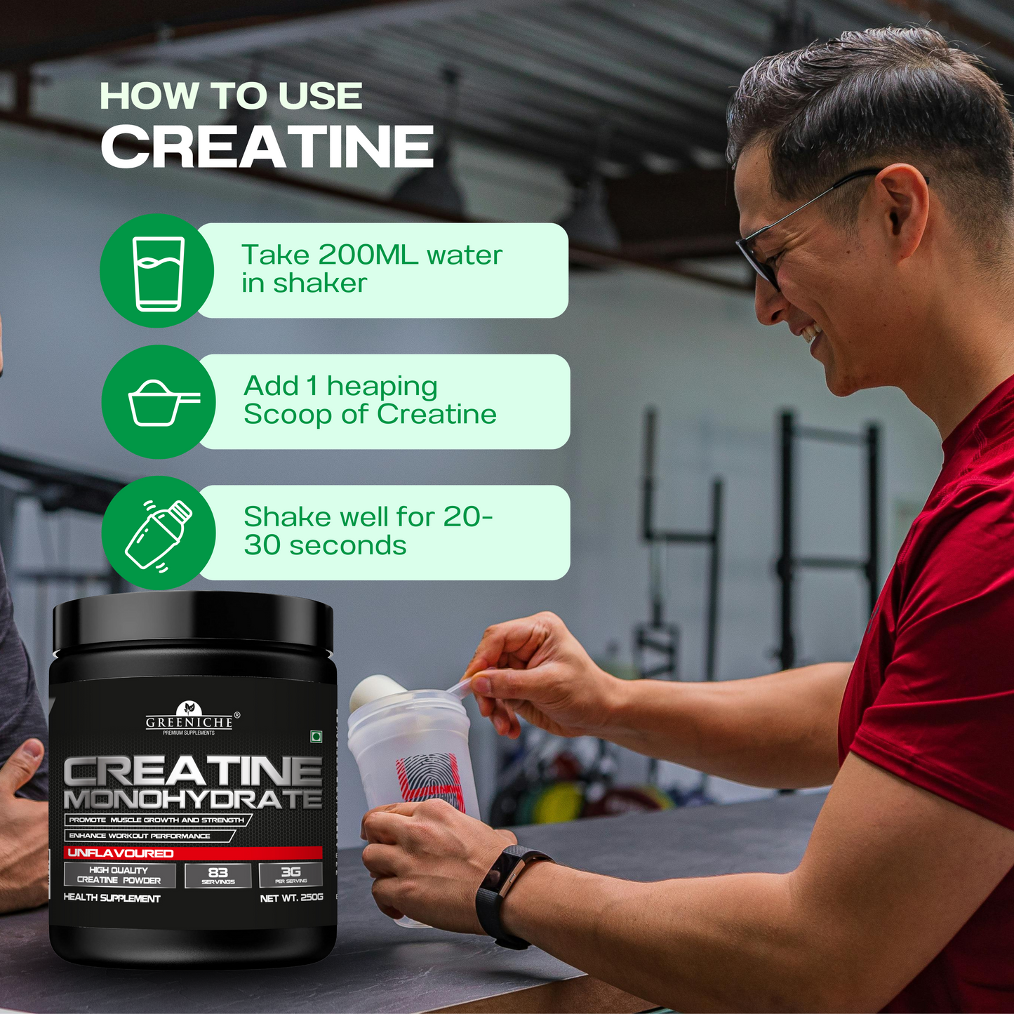 Greeniche Premium Micronized Creatine Monohydrate