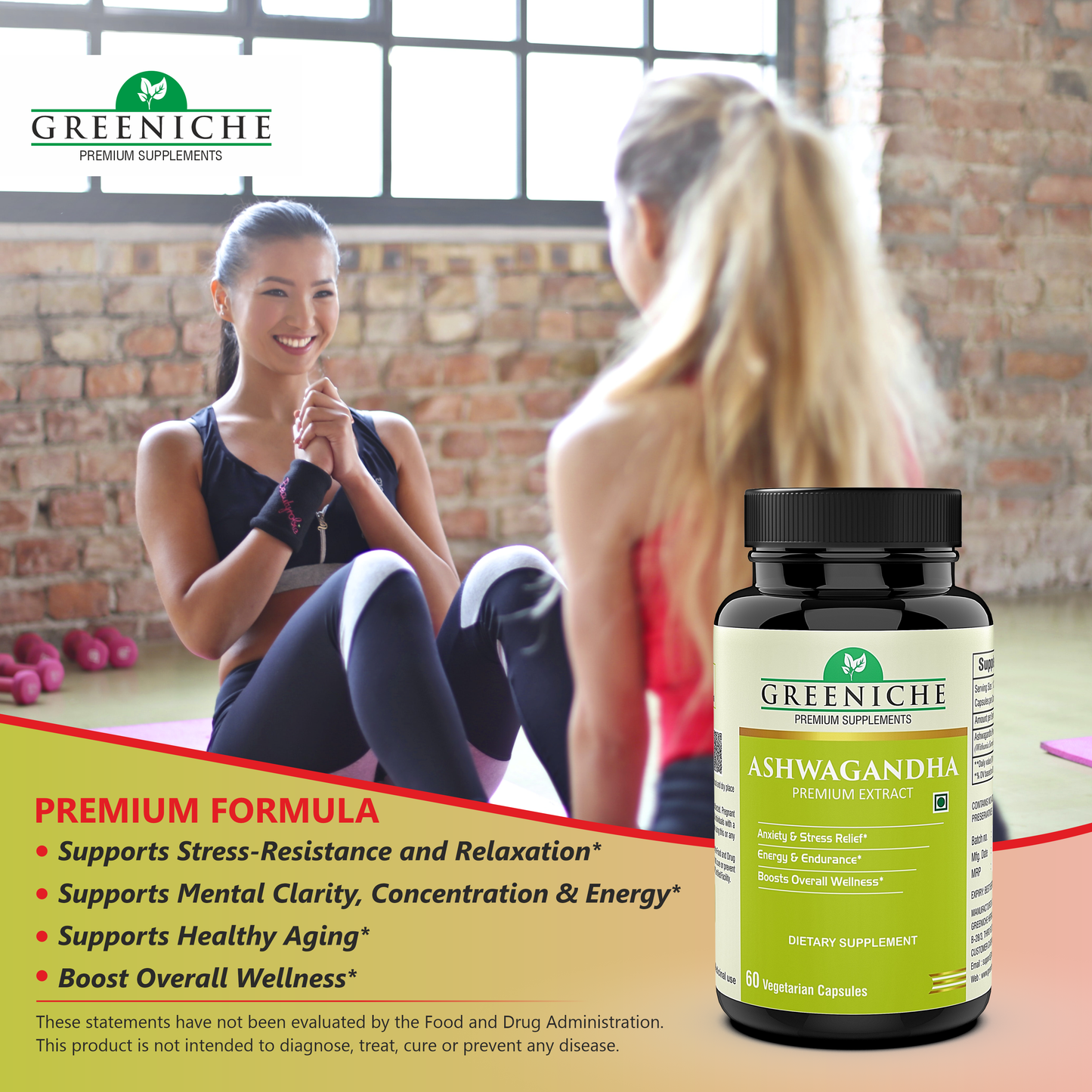 Greeniche Ashwagandha For Anxiety & Stress | Energy, Endurance And General Health
