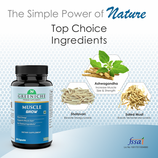 Greeniche Muscle Grow Natural Supplement For Muscle Gain & Body Strength