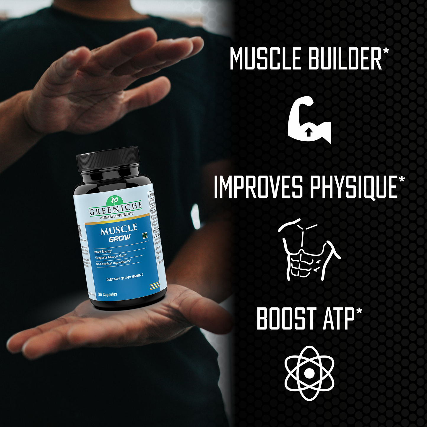 Greeniche Muscle Grow Natural Supplement For Muscle Gain & Body Strength