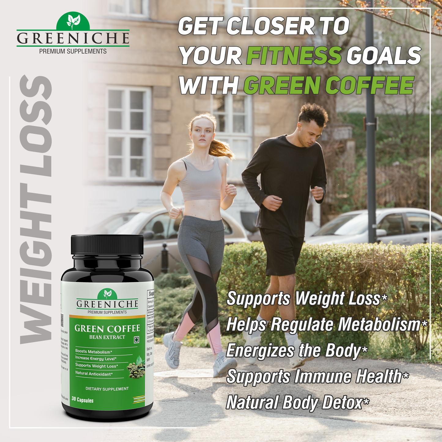 Greeniche Green Coffee Bean Extract 800mg For Weight Loss - 90 Capsules
