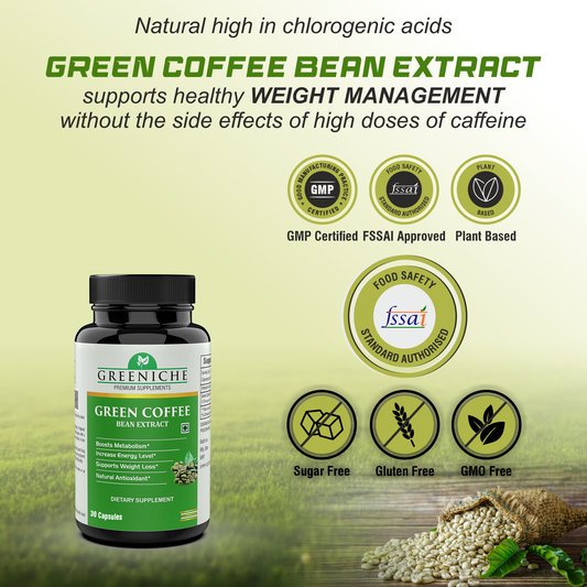 Greeniche Green Coffee Bean Extract 800mg For Weight Loss - 90 Capsules