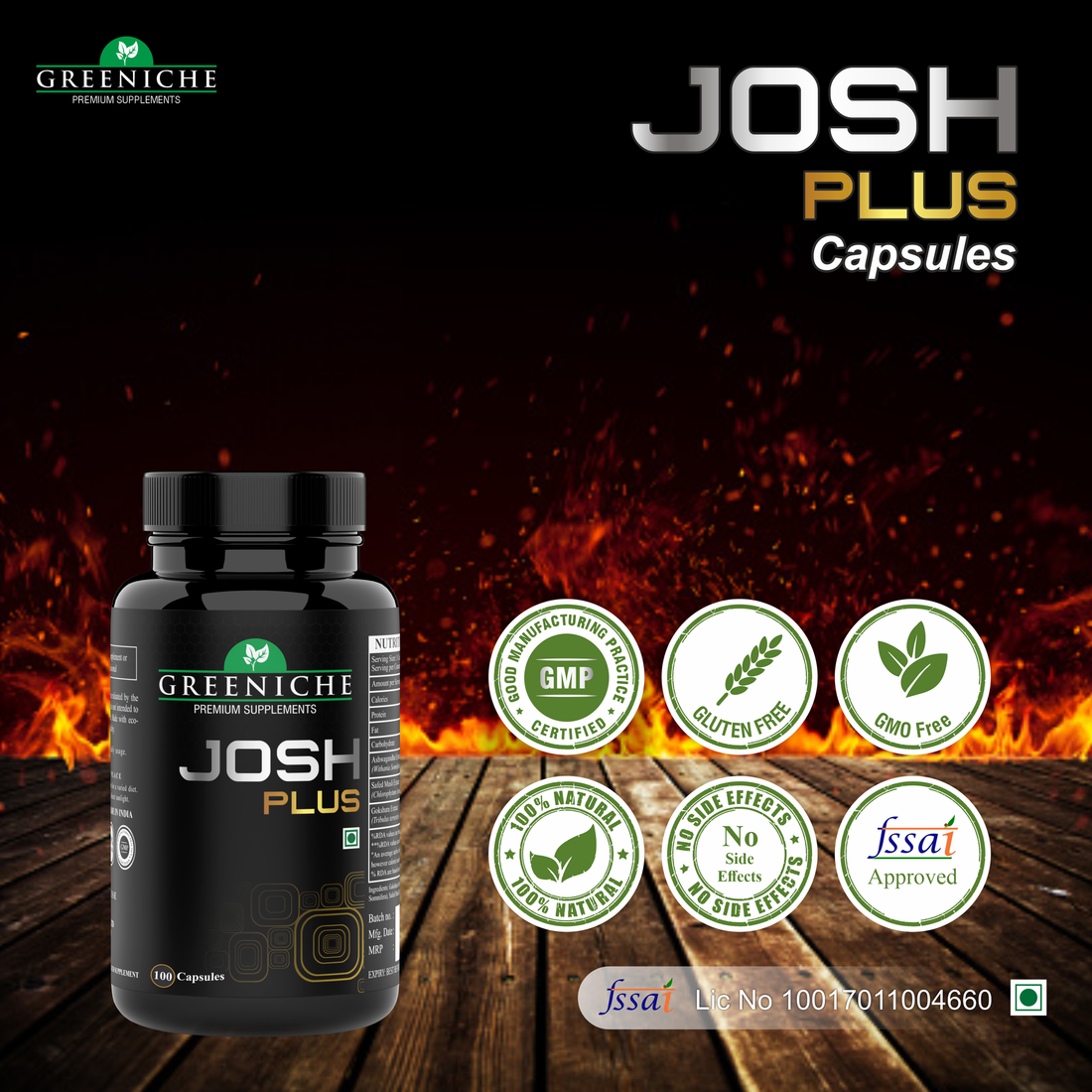 Greeniche 100% Ayurvedic Josh Plus for Men – Natural Support for Energy & Endurance