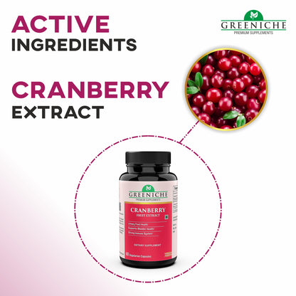 Greeniche Natural Cranberry Extract 500 Mg L Supports Urine Tract Health L Bladder Health L Support UTI Prevention