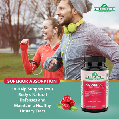 Greeniche Natural Cranberry Extract 500 Mg L Supports Urine Tract Health L Bladder Health L Support UTI Prevention