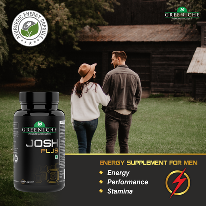 Greeniche 100% Ayurvedic Josh Plus for Men - Energy & Stamina - 100 Capsules