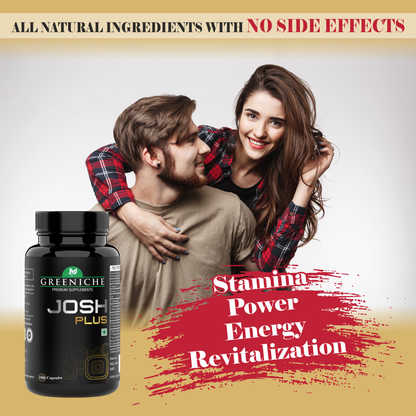 Greeniche 100% Ayurvedic Josh Plus for Men - Energy & Stamina - 100 Capsules