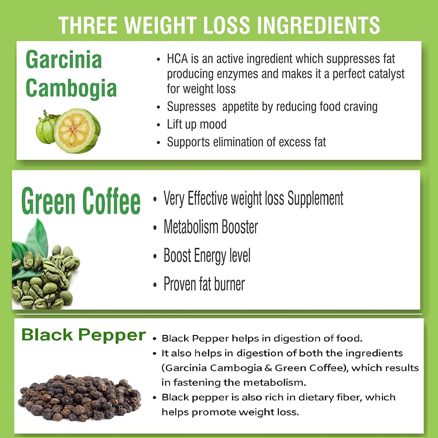 Greeniche Weight Management Garcinia Cambogia, Green Coffee & Green Tea for Weight Loss – 90 Capsules