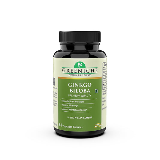 Greeniche Ginkgo Biloba – Brain Health & Memory Support | Antioxidant-Rich Supplement for Cognitive Function & Mental Clarity
