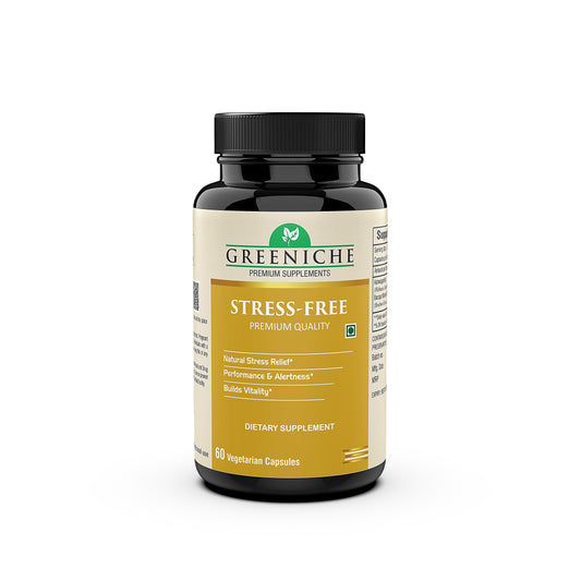 Greeniche Stress Free – Natural Stress Relief with Ashwagandha & Brahmi Extract | Supports Mental Calmness & Cognitive Function