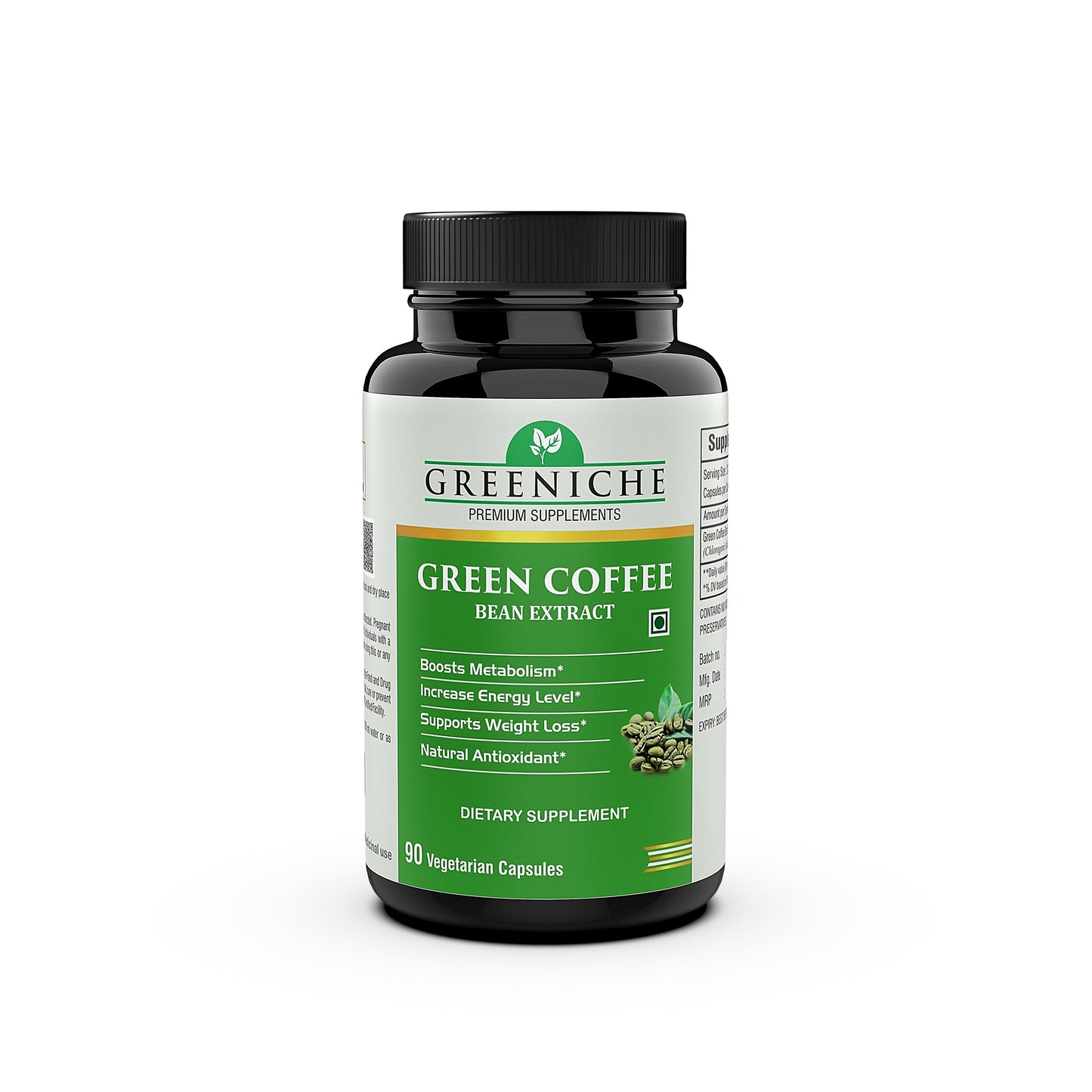 Greeniche Green Coffee Bean Extract 800mg For Weight Loss - 90 Capsules