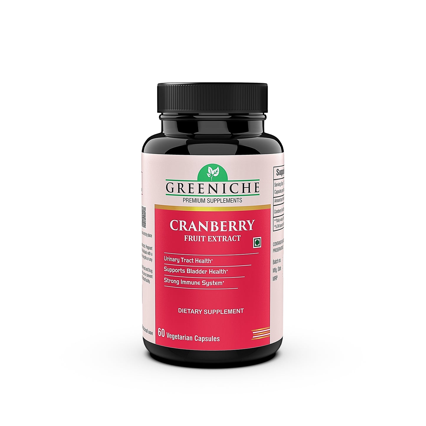 Greeniche Natural Cranberry Extract 500 Mg L Supports Urine Tract Health L Bladder Health L Support UTI Prevention