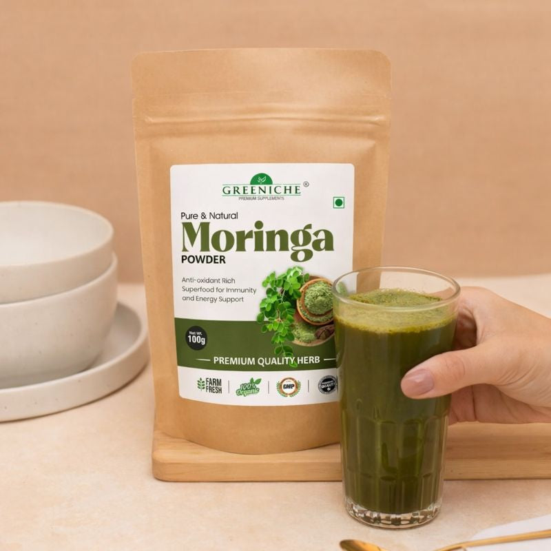 Greeniche Pure & Natural Moringa Powder – Premium Quality Organic Superfood