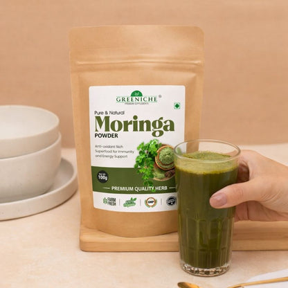 Greeniche Pure & Natural Moringa Powder – Premium Quality Organic Superfood