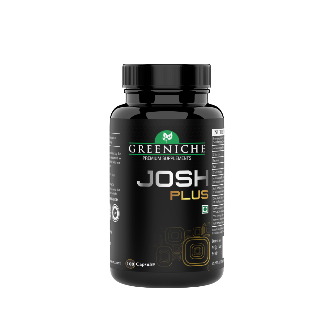 Greeniche 100% Ayurvedic Josh Plus for Men - Energy & Stamina - 100 Capsules