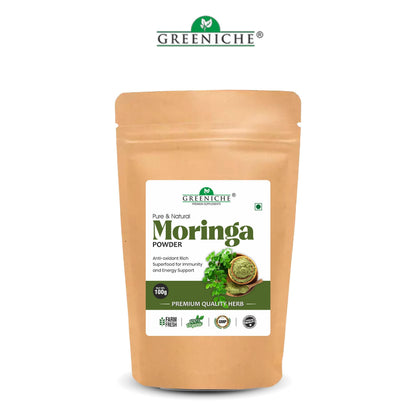 Greeniche Pure & Natural Moringa Powder – Premium Quality Organic Superfood