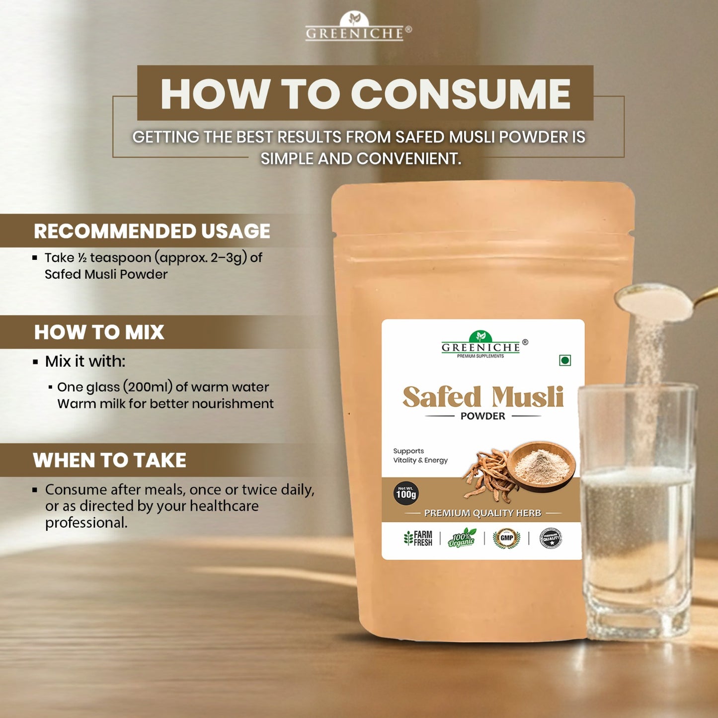 GREENICHE SAFED MUSLI POWDER