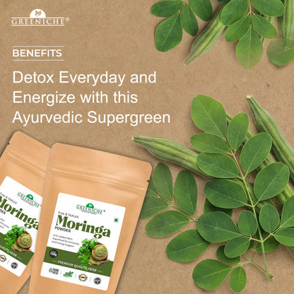 Greeniche Pure & Natural Moringa Powder – Premium Quality Organic Superfood