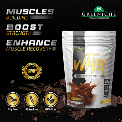 Greeniche Essential Whey Protein | 24g Protein with Digestive Enzymes