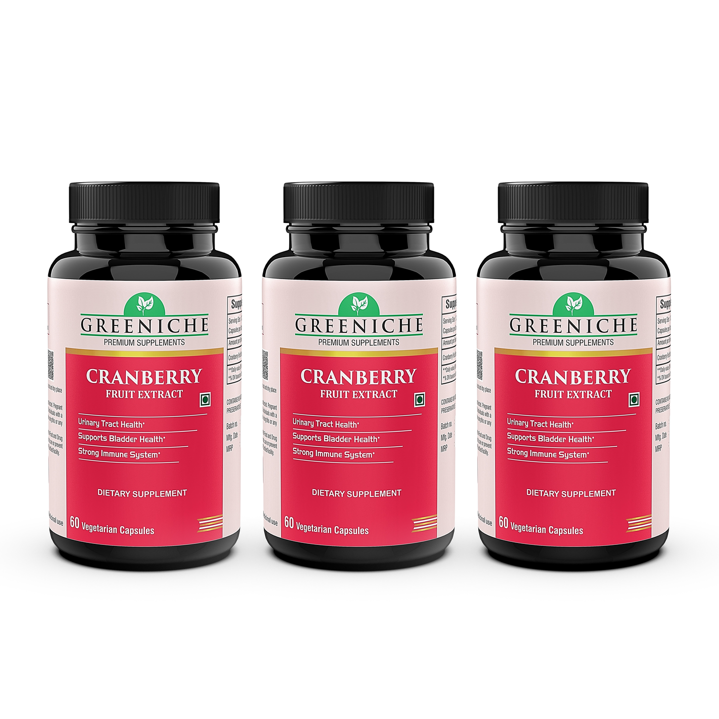 Greeniche Natural Cranberry Extract 500 Mg L Supports Urine Tract Health L Bladder Health L Support UTI Prevention