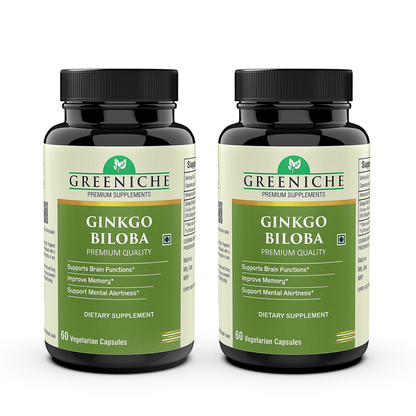 Greeniche Ginkgo Biloba – Brain Health & Memory Support | Antioxidant-Rich Supplement for Cognitive Function & Mental Clarity