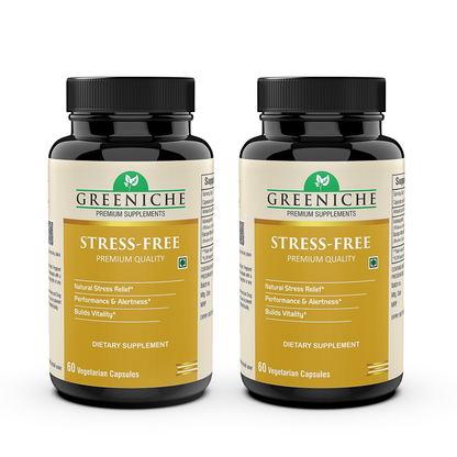 Greeniche Stress Free – Natural Stress Relief with Ashwagandha & Brahmi Extract | Supports Mental Calmness & Cognitive Function