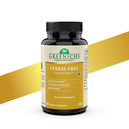 Greeniche Stress Free – Natural Stress Relief with Ashwagandha & Brahmi Extract | Supports Mental Calmness & Cognitive Function