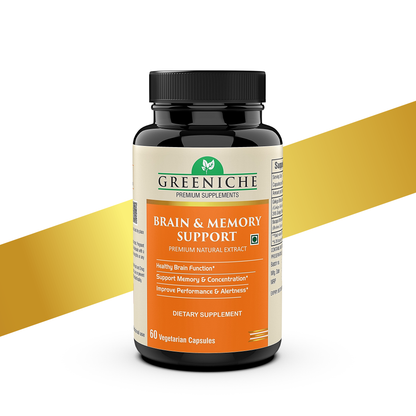 Greeniche Herbal Brain & Memory Support Capsules For Mind Wellness