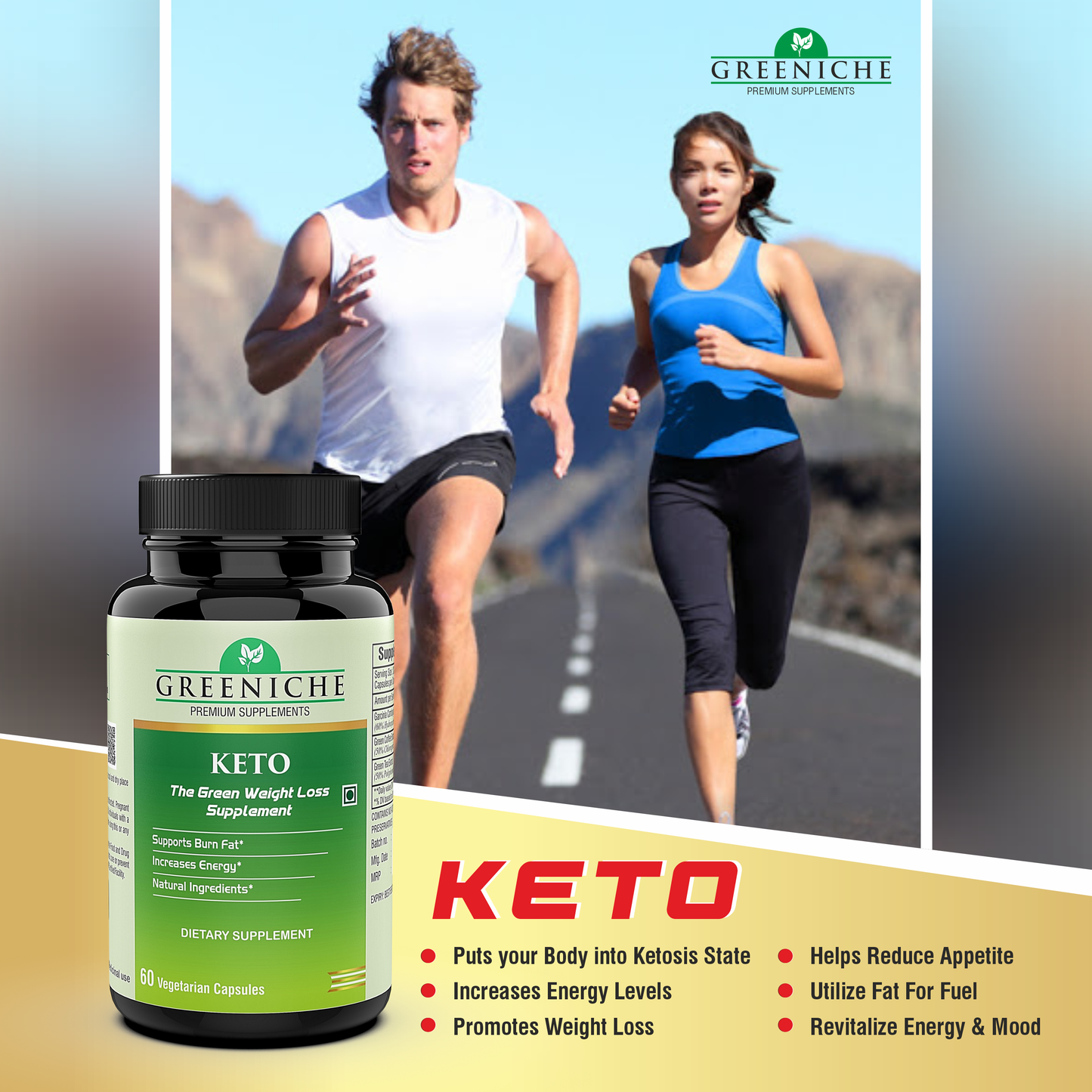 Greeniche Keto Natural Weight Loss Supplement For Men & Women