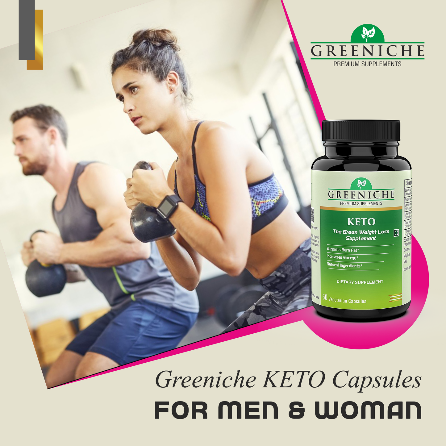 Greeniche Keto Natural Weight Loss Supplement For Men & Women