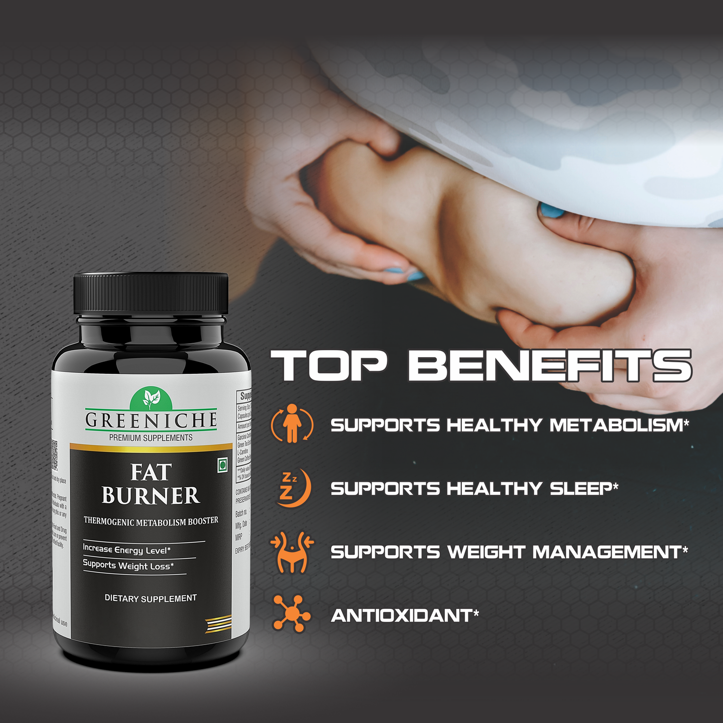 Geeniche Thermogenic Fat Burner With L-Carnitine, Garcinia, Green Tea & More Ingredients