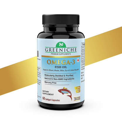 Greeniche Omega-3 Fish Oil (300mg EPA; 200mg DHA; 100mg Other Omega 3 Fatty Acids)
